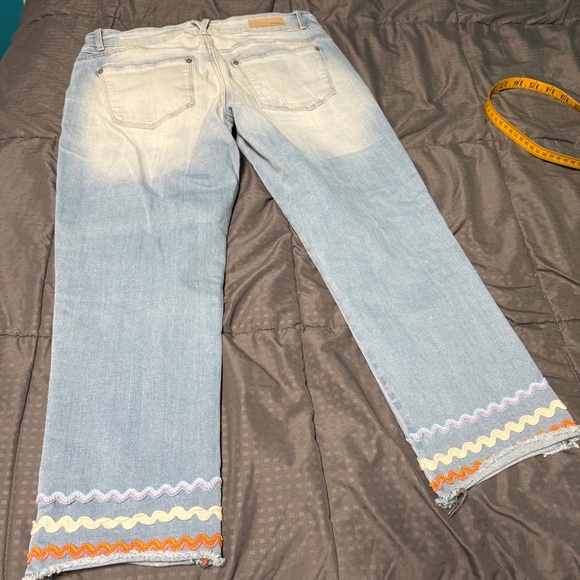 democracy cropped Flex-cellent jeans size 8 Bric A Brac Trim Hem - Picture 8 of 11